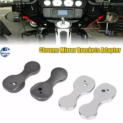 Metal Rearview Mirror Brackets Adapter Fit For Harley Touring Batwing Tri Glide • $28.48