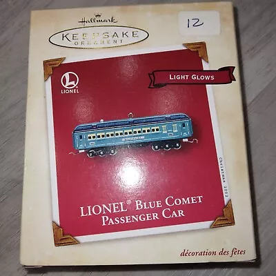 2002 Hallmark Keepsake Ornament: Lionel Blue Comet Passenger Car. Light Glows • $12