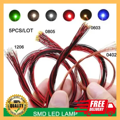 5pcs Wired LED Lights SMD Lamp Train Railway Model Scenes Wired Chip 20cm 3V • $5.99