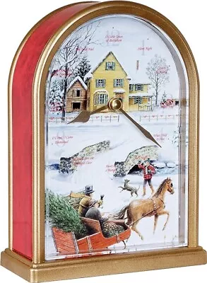 AMAZING VINTAGE JUSTIME Christmas Carol TABLE MANTEL Clock Musical 12 Songs • $39.99
