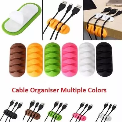 5 Holes Cable Reel Organizer Desktop Clip Cord/Management Headphone Wire Holder • £3.10