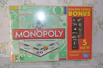 NIB Sealed Monopoly Golden Token Bonus Game Limited Edition 5 NEW TOKENS!!! • $35