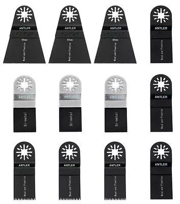 £12.99 • Buy 12 Antler Blades Combo A For Fein Multimaster Bosch Makita Oscillating Multitool