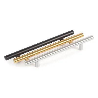 £1.10 • Buy Kitchen Cabinet Door Drawer Cupboard T Bar Handle 64mm-256mm Hole Centres Length