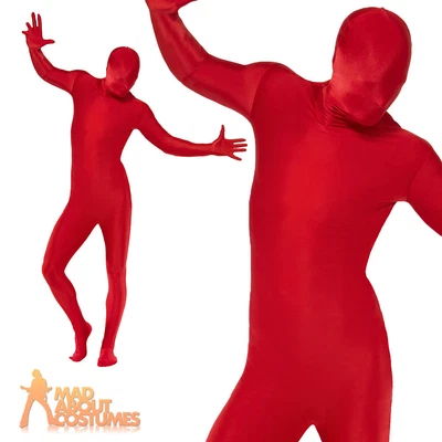 £19.99 • Buy Mens Second Skin Red Bodysuit Full Body Lycra Fancy Dress Party Costume Outfit