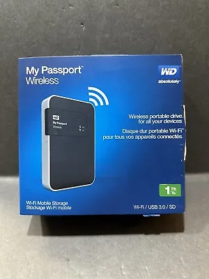 Western Digital - My Passport Wireless 1TB WiFi USB 3.0 SD Portable External HDD • $154