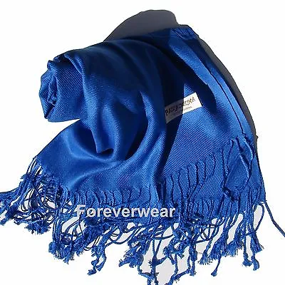 $8.99 • Buy NEW Women Solid 100%Pashmina Wrap Stole Cashmere Wool Shawl/Scarf Soft Blue