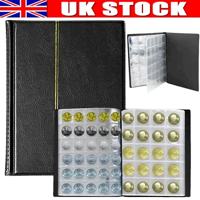 Black Best Quality Album For 250 Coins Coin Folder Book Mix Size Coins Collector • £11.90