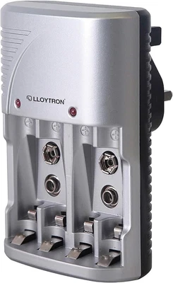 £10.39 • Buy LLOYTRON Compact AA / AAA / 9v PP3 Battery Charger For NiMh / NiCd Rechargeable