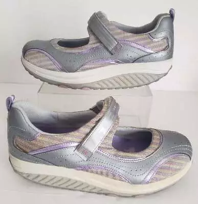 Skechers Shape Ups Womens Sz 11 Workout Walking Shoes Mary Janes Sneaker Gray Pu • $43.95