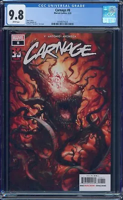 $47.49 • Buy Carnage #8 CGC 9.8 White Pages Kendrick Lim Cover A Ram V Story Marvel 2023