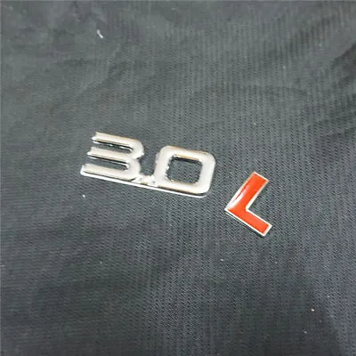 1x Red Silver 3.0L Chrome Metal Badge Sticker Emblem Decal V6 Diesel Pickup Auto • £8.39