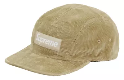 Fw23 Supreme Corduroy Camp Cap Hat Beige Tan White Box Logo • $55