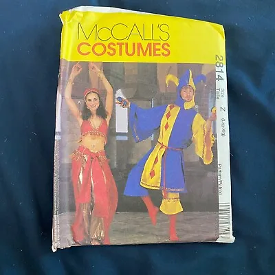 McCalls 2814 Vintage Sewing Pattern Costumes Bellydancer Jester Adult Sz Z L-XL • $4.85