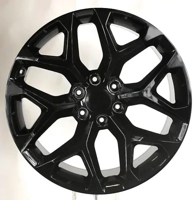 $1119 • Buy GMC 22  Gloss Black Snowflake Wheels Rims For 2000-2023 Sierra Yukon Denali Z71