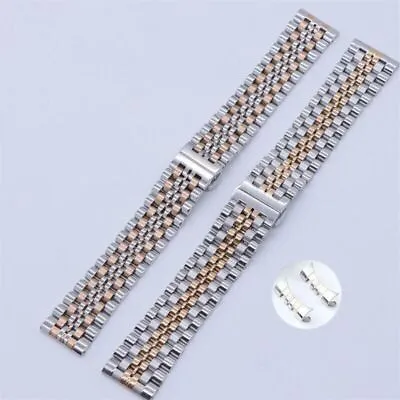 Jubilee Straight+Curved 12mm-24mm Watch Band Strap Stainless Steel Bracelet • $18.99