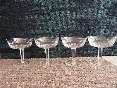 Vintage Set Of Four Crystal Wine Glasses 425''high X 4''wide • $20