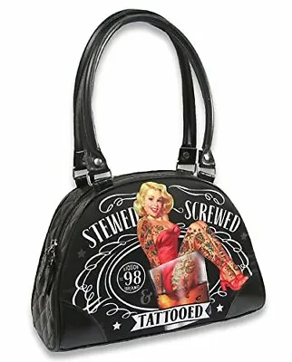 Liquorbrand  Stewed Screwed Tattooed  Bowler Pinup Girl Bag Retro Purse • $85.57