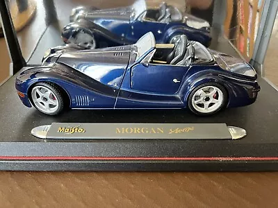 Maisto Premiere Edition 1/18 Scale Morgan Aero 8 In Blue Boxed Diecast Model VGC • £15