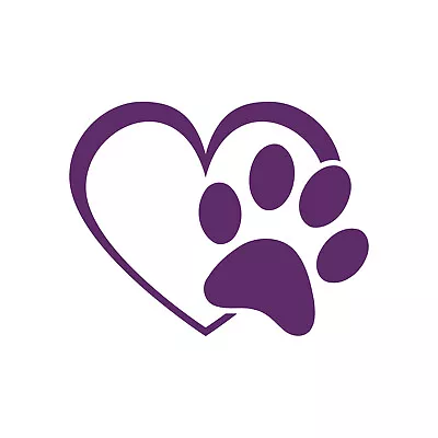 PAW PRINT With LOVE HEART Decal Vinyl Stickers | Lovers Of Dog Cat Puppy Pet • $2