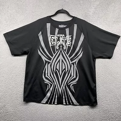 MMA Elite Mens T-Shirt Black Geometric Short Sleeve Crew Neck Polyester Size L • $23.97