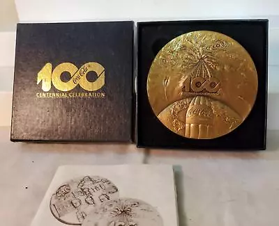 Coca-Cola 100th Anniversary Bronze Medallion Medallic Art Co. MIB • $37.95