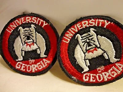 Set Of 2 University Of Georgia UGA Bulldogs Monogram Logo Machine Embroidery NEW • $7.99