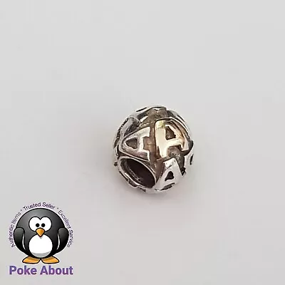 Authentic Pandora Sterling Silver Letter A Charm 790298A With 14k Gold Alphabet  • $95