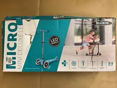 Micro Mini Micro Deluxe LED Scooter Aqua- Light Up Wheels Ages 2-5 • £64.99