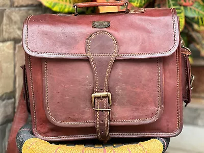 27  Genuine Vintage Leather Bag Men's Messenger Shoulder Laptop Bag Briefcase • $52.64