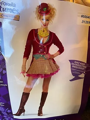 The Mad Hatter Alice In Wonderland Women Halloween Costume Cosplay Sz L 10-12 • $15