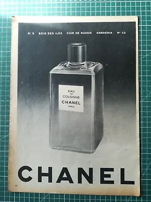 1260 Beautiful Advertising Circa 1960 Perfume Eau De Cologne Chanel • £3.87