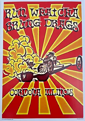 Vrhtf Nhra Vintage Very Cool Run Whatcha Brung Drags Cordova Il 14  X 20  Poster • $99.99