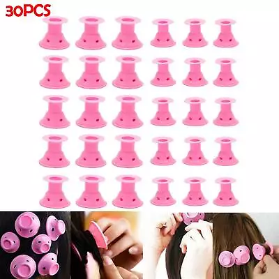 30pcs Silicone Hair Curler Spiral Roller Hair DIY No Heat Magic Spiral Clip Tool • £6.29