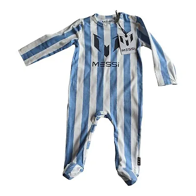 Football Babygrow Lionel Messi 3-6 Months Official Soccer Argentina Gift BNWT • $18.65