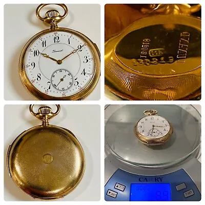 Triple Signed Dunand 14K Gold 1/4 Quarter Repeater Swiss Pocket Watch Serviced • $3230