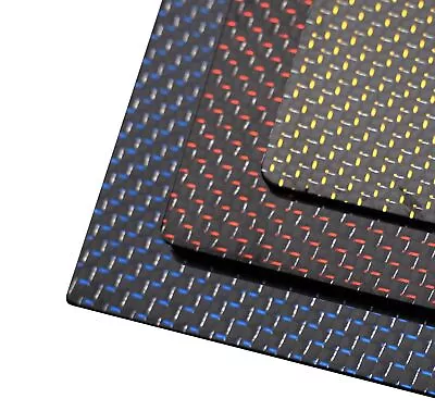 3K Metallic Red/Blue/Yellow Carbon Fiber Sheet 200X300 300x400 400x500X1-6MM • $49.98