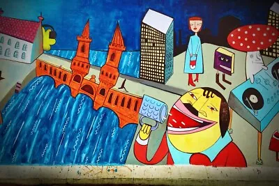 £3.99 • Buy Berlin Wall Print Artwork Street Art Mural Graffiti Germany Photograph Picture