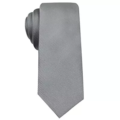  Mens Tie 2.4'' Skinny Ties For Men Polyester Silk Tie Solid 6CM/2.36INCH Gray • $14.16