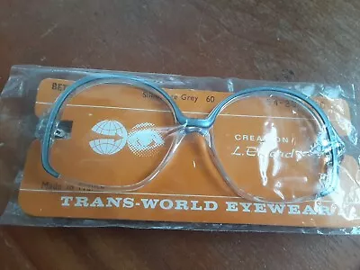 TRANS WORLD  Vintage Sun Or Eyeglasses 54 20  140mm France Silhouette Grey HTF • $14.99