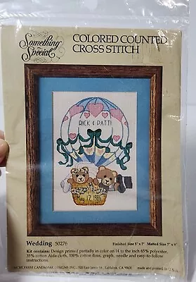 Vintage Cross Stitch Kit Something Special Wedding Bears 50276 1986 • $8.45