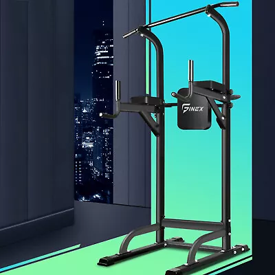 Finex Power Tower Chin Up Bar Station Weight Bench Push Pull Up Knee Raise Gym • $169.90