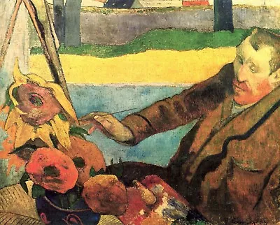 Van Gogh Painting Sunflowers By Paul Gauguin Giclee Fine Art Repro On Canvas • $49.95