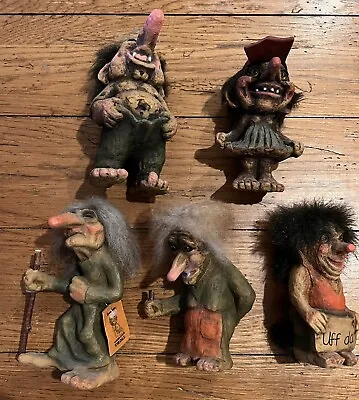 Vintage Nyform Trolls Made In Norway Lot Of 5. On Average Each 7” Tall • $60