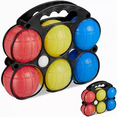 7 Plastic French Boules Balls Petanque Garden Party Outdoor Beach Game Toy Set • £6.95