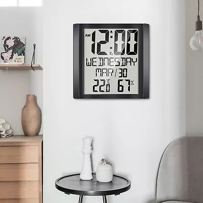$43.02 • Buy Large Screen Digital Display Clock Clock 20cm Calendar Week Temperature Display