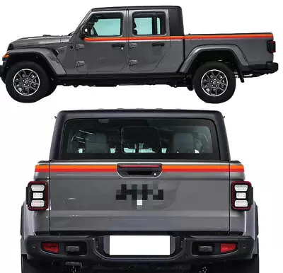 Graphic Racing Stripe Car Sticker For Jeep Gladiator Side Rear Door Vinyl Decals • $59.99