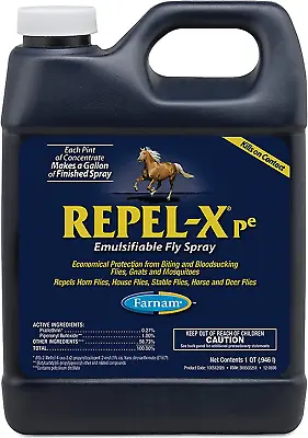 $65.35 • Buy Farnam Repel-XPe Emulsifiable Horse Fly Spray, Liquid Concentrate, Mix With... 