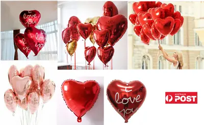 Heart Helium Foil Balloons (18 /45cm) - LOVE Heart Valentine's Day Foil Balloons • $1.20