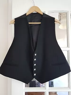 £24.99 • Buy Gents Black Argyle Kilt Waistcoat By Acs Uk Xl :